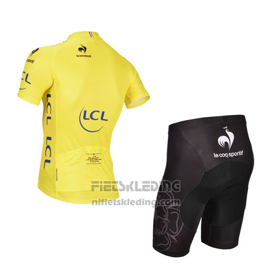 2014 Fietskleding Tour de France Geel Korte Mouwen en Koersbroek